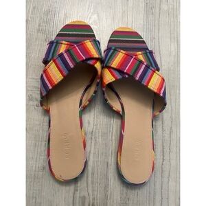 J. Crew Multicolored Striped Sandals